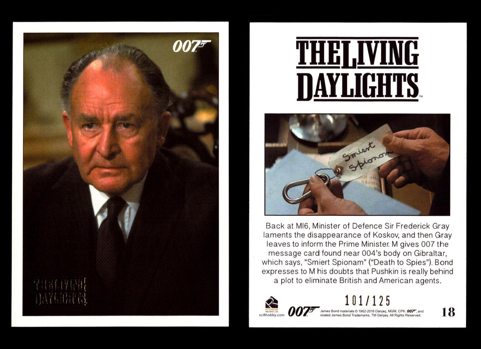 James Bond Archives The Living Daylights Gold Parallel Card You Pick Single 1-55 #18  - TvMovieCards.com