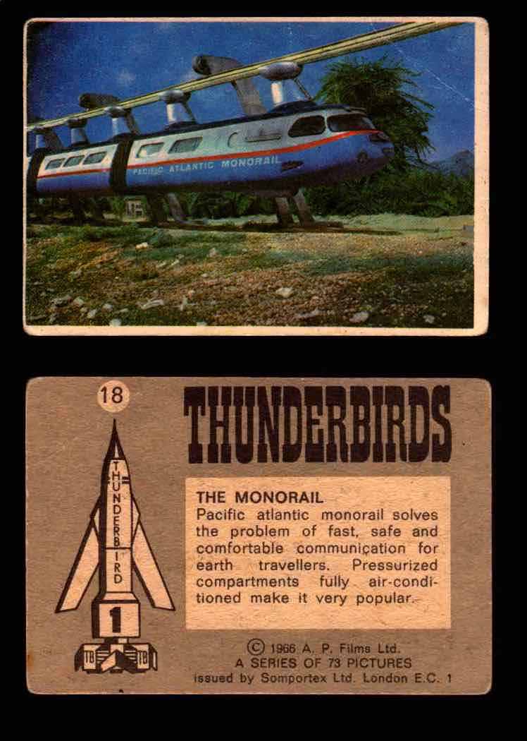 Thunderbirds Vintage Trading Card Singles #1-72 Somportex 1966 #18  - TvMovieCards.com