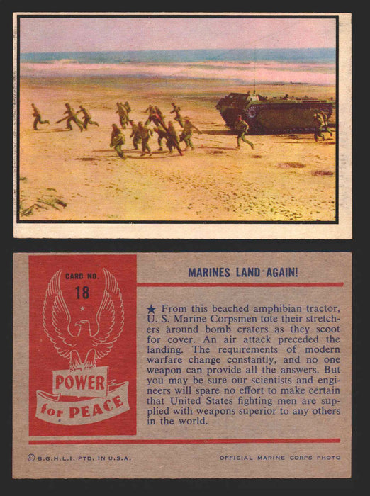 1954 Power For Peace Vintage Trading Cards You Pick Singles #1-96 18   Marines Land Again!  - TvMovieCards.com