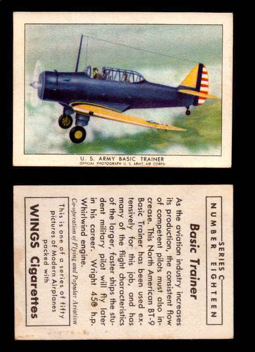 1942 Modern American Airplanes Series C Vintage Trading Cards Pick Singles #1-50 18	 	U.S. Army Basic Trainer  - TvMovieCards.com