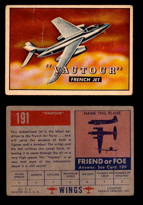 1953 Wings Topps TCG Vintage Trading Cards You Pick Singles #101-200 #191  - TvMovieCards.com