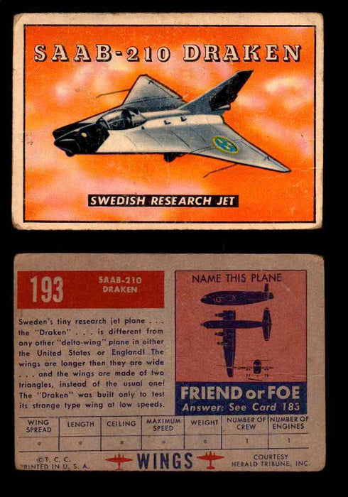 1953 Wings Topps TCG Vintage Trading Cards You Pick Singles #101-200 #193  - TvMovieCards.com