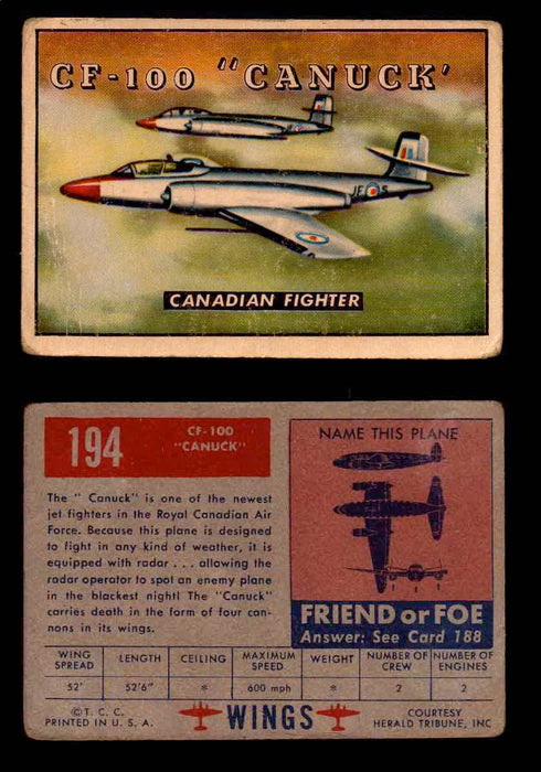 1953 Wings Topps TCG Vintage Trading Cards You Pick Singles #101-200 #194  - TvMovieCards.com