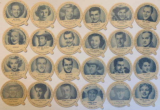 1952 Movie Cowboy and TV Stars 24 Card Set  Dixie Cup lids   - TvMovieCards.com