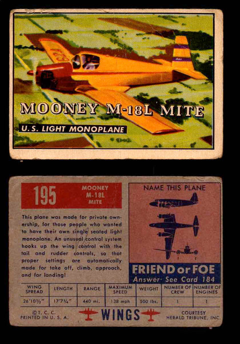 1953 Wings Topps TCG Vintage Trading Cards You Pick Singles #101-200 #195  - TvMovieCards.com