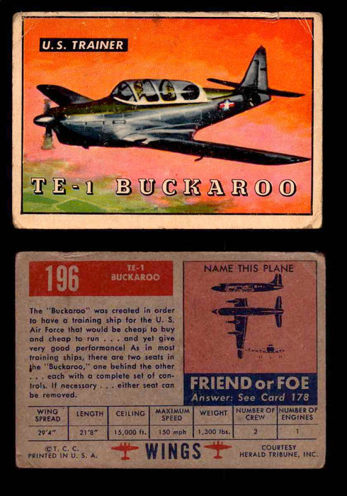 1953 Wings Topps TCG Vintage Trading Cards You Pick Singles #101-200 #196  - TvMovieCards.com