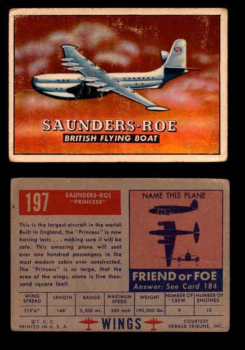 1953 Wings Topps TCG Vintage Trading Cards You Pick Singles #101-200 #197  - TvMovieCards.com