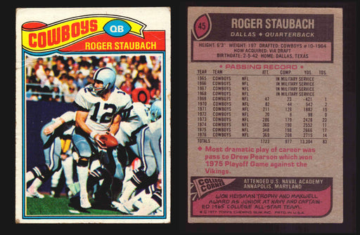1977 Topps Football Trading Card #45 Roger Staubach (HOF)   - TvMovieCards.com