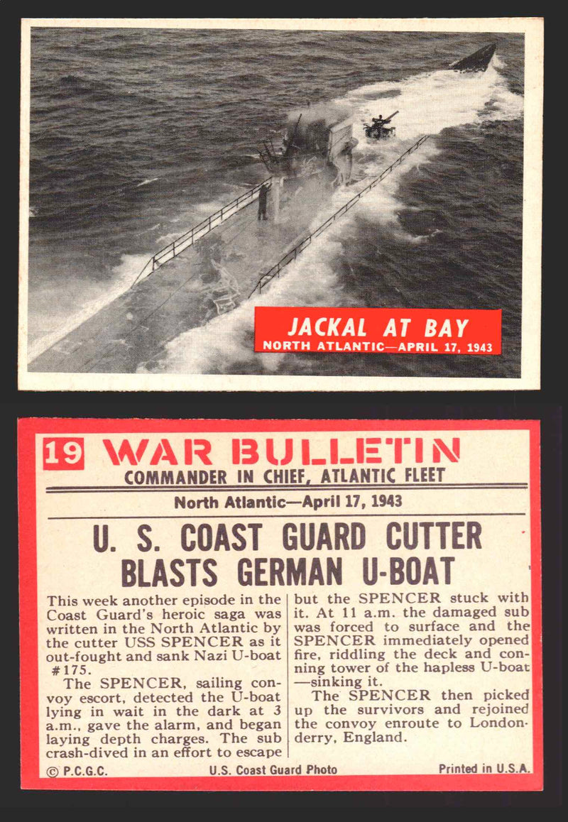 1965 War Bulletin Philadelphia Gum Vintage Trading Cards You Pick Singles #1-88 19   Jackal At Bay  - TvMovieCards.com
