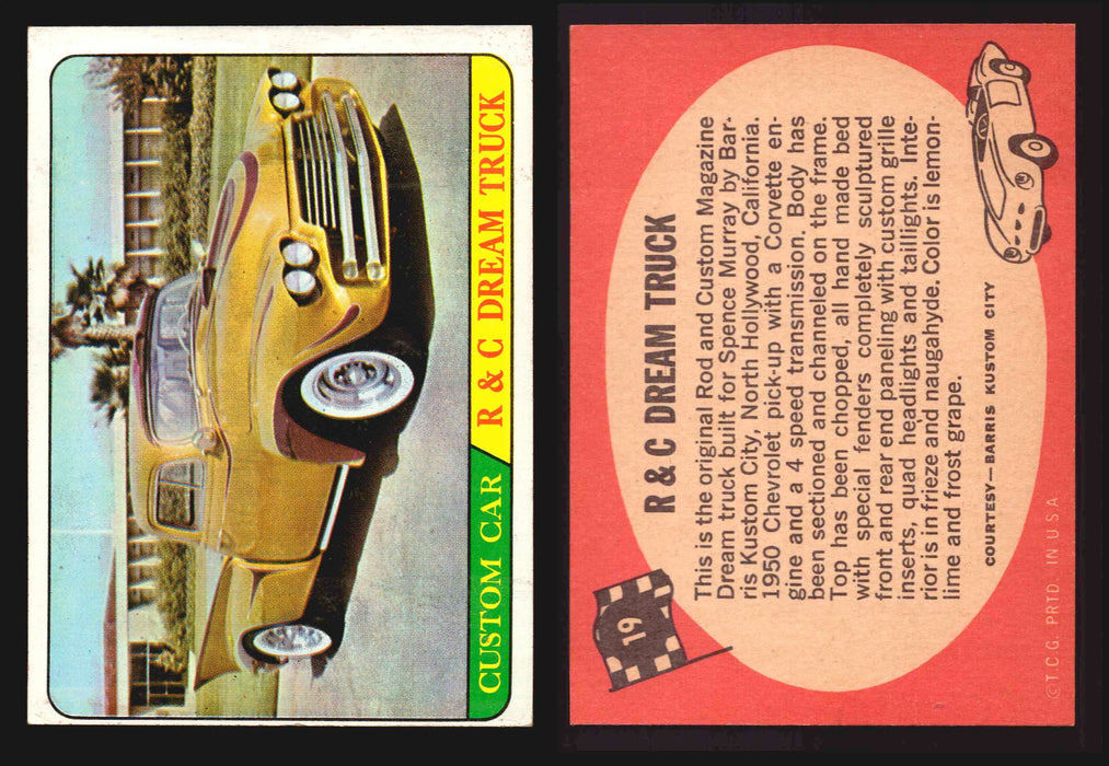 Hot Rods Topps 1968 George Barris Vintage Trading Cards #1-66 You Pick Singles #19 R&C Dream Truck  - TvMovieCards.com