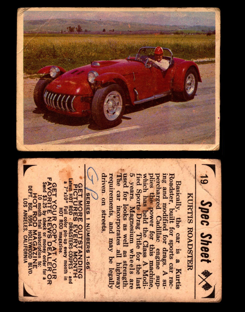 1965 Donruss Spec Sheet Vintage Hot Rods Trading Cards You Pick Singles #1-66   - TvMovieCards.com
