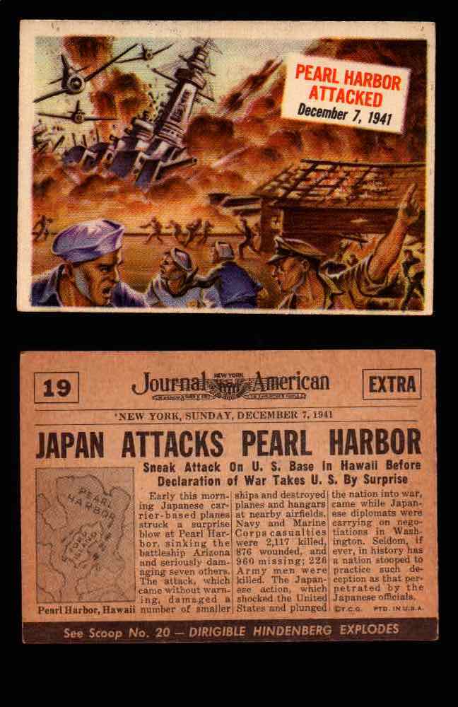 1954 Scoop Newspaper Series 1 Topps Vintage Trading Cards You Pick Singles #1-78 19   Pearl Harbor Attacked  - TvMovieCards.com