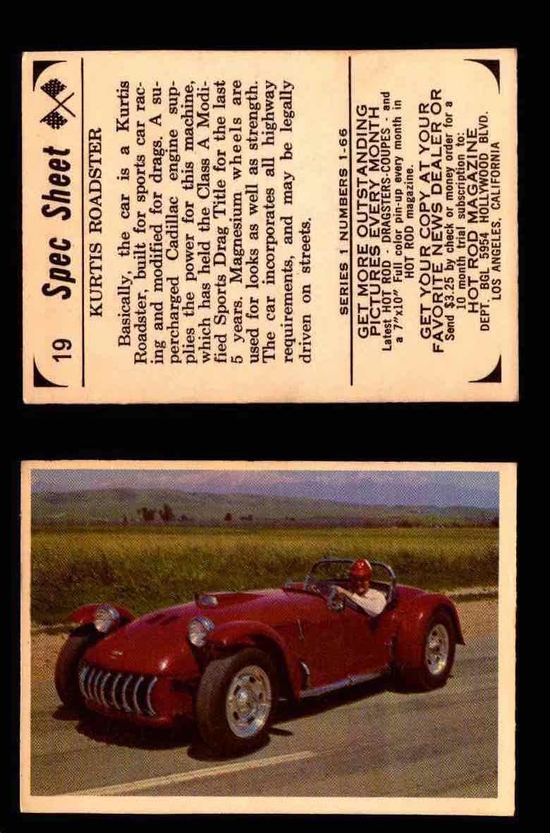 1965 Donruss Spec Sheet Vintage Hot Rods Trading Cards You Pick Singles #1-66 #19  - TvMovieCards.com