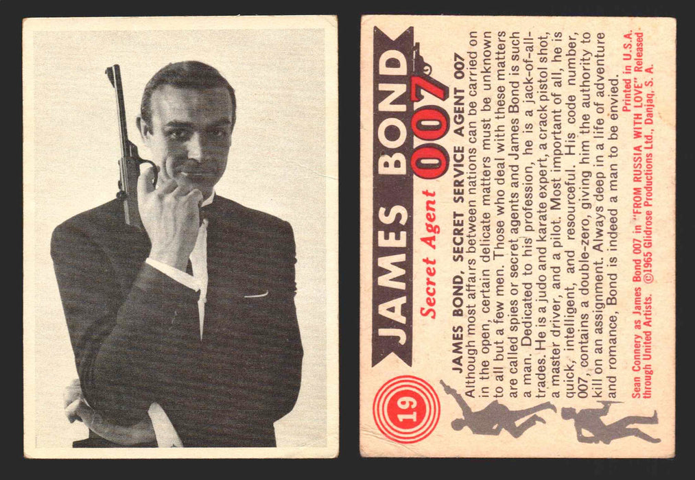 1965 James Bond 007 Glidrose Vintage Trading Cards You Pick Singles #1-66 19   James Bond Secret Service Agent 007  - TvMovieCards.com