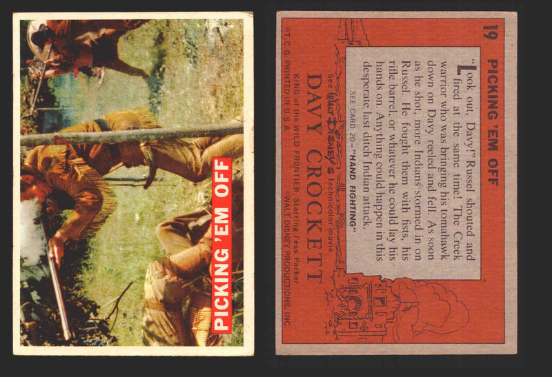 Davy Crockett Series 1 1956 Walt Disney Topps Vintage Trading Cards You Pick Sin 19   Picking 'Em Off  - TvMovieCards.com
