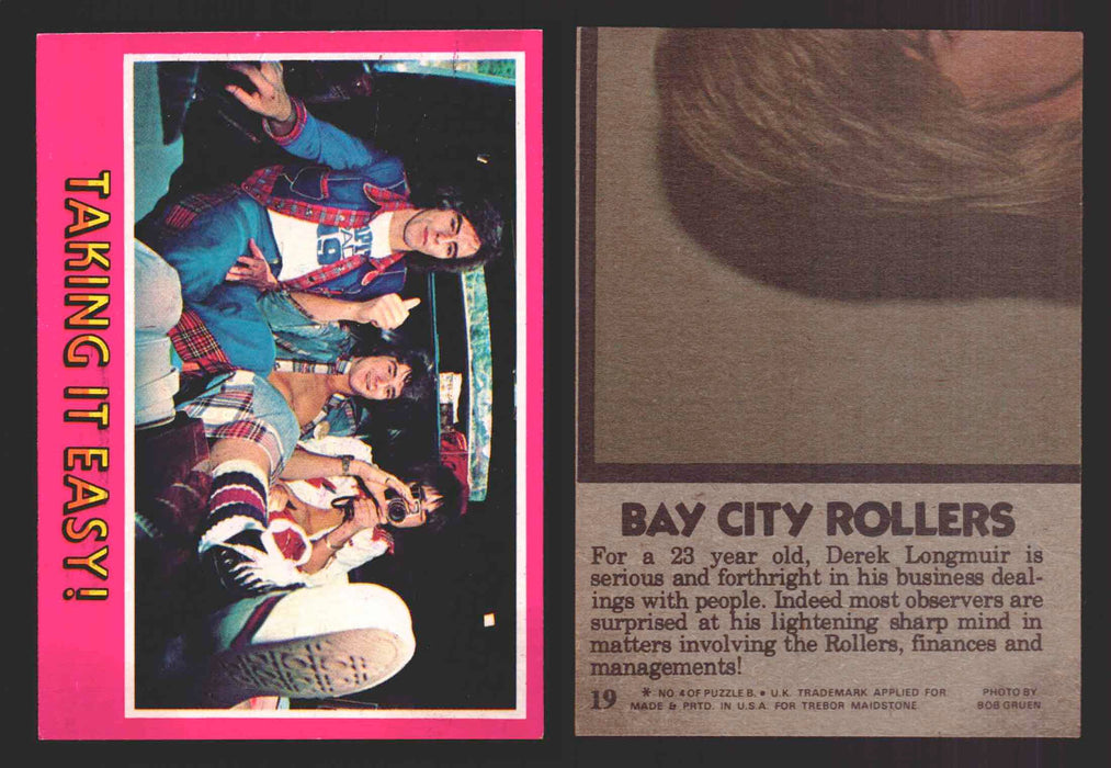 1975 Bay City Rollers Vintage Trading Cards You Pick Singles #1-66 Trebor 19   Taking It Easy!  - TvMovieCards.com