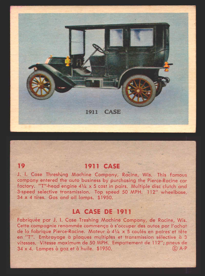1959 Parkhurst Old Time Cars Vintage Trading Card You Pick Singles #1-64 V339-16 19	1911 Case  - TvMovieCards.com