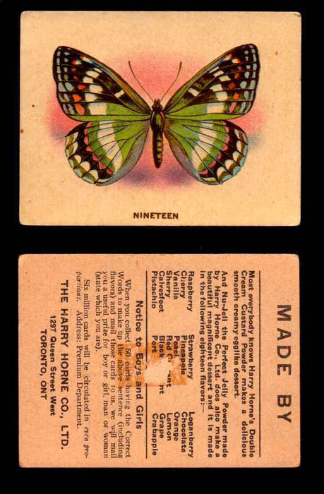 1925 Harry Horne Butterflies FC2 Vintage Trading Cards You Pick Singles #1-50 #19  - TvMovieCards.com