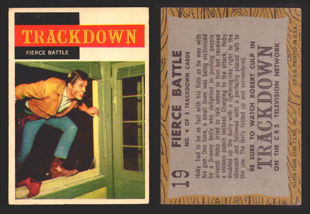 1958 TV Westerns Topps Vintage Trading Cards You Pick Singles #1-71 19   Fierce Battle  - TvMovieCards.com