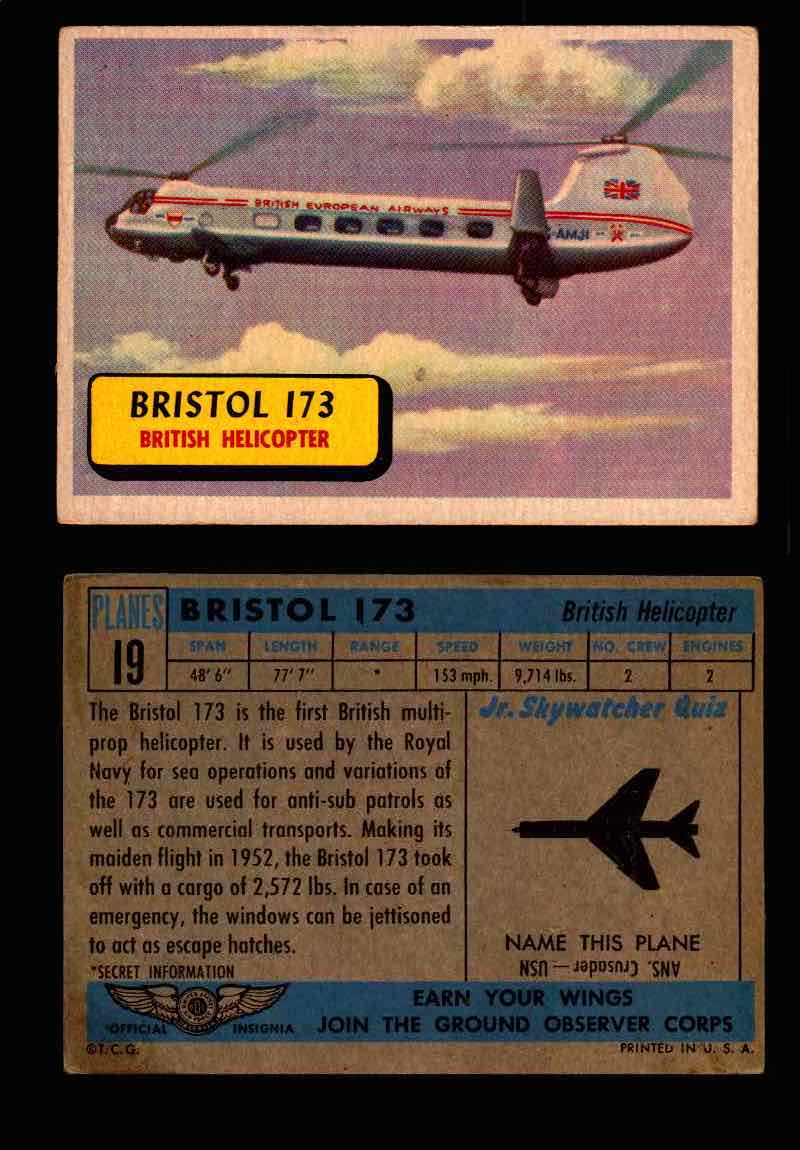 1957 Planes Series I Topps Vintage Card You Pick Singles #1-60 #19  - TvMovieCards.com