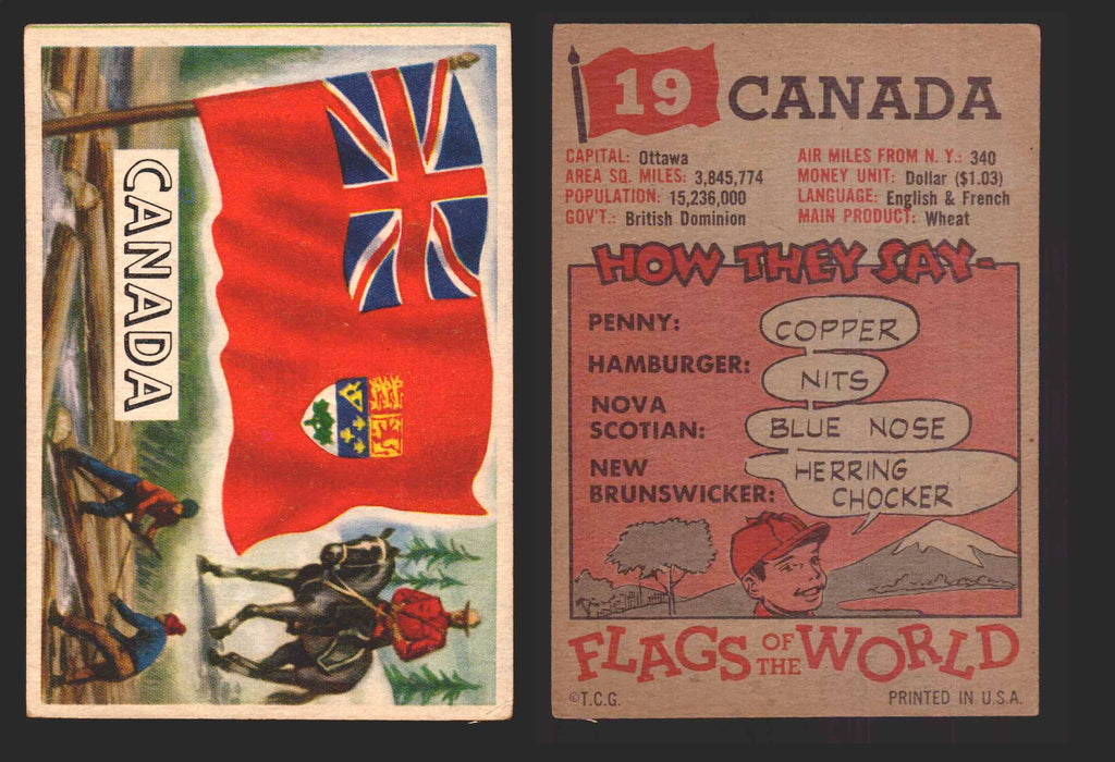 1956 Flags of the World Vintage Trading Cards You Pick Singles #1-#80 Topps 19	Canada  - TvMovieCards.com