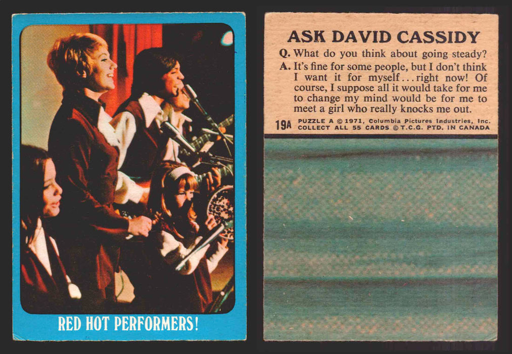1971 The Partridge Family Series 2 Blue You Pick Single Cards #1-55 O-Pee-Chee 19A  - TvMovieCards.com