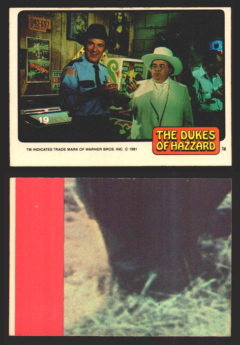 1981 Dukes of Hazzard Sticker Trading Cards You Pick Singles #1-#66 Donruss 19   Sheriff Roscoe & Boss Hog  - TvMovieCards.com