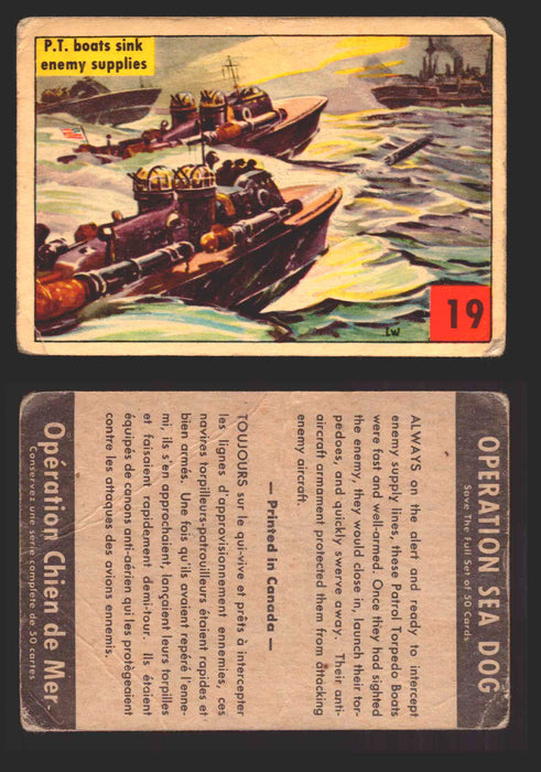 1954 Parkhurst Operation Sea Dogs You Pick Single Trading Cards #1-50 V339-9 19 P.T. Boats Sink Enemy Supplies  - TvMovieCards.com