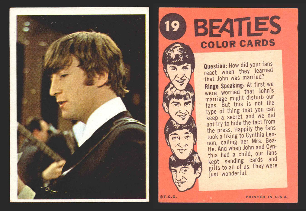 Beatles Color Topps 1964 Vintage Trading Cards You Pick Singles #1-#64 #	19  - TvMovieCards.com