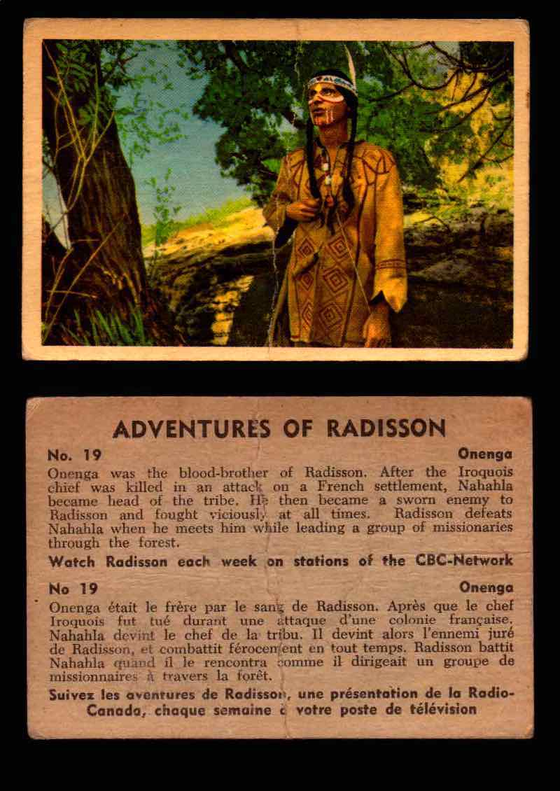 1957 Adventures of Radisson (Tomahawk) TV Vintage Card You Pick Singles #1-50 #19  - TvMovieCards.com
