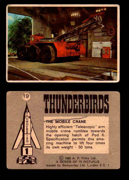 Thunderbirds Vintage Trading Card Singles #1-72 Somportex 1966 #19  - TvMovieCards.com
