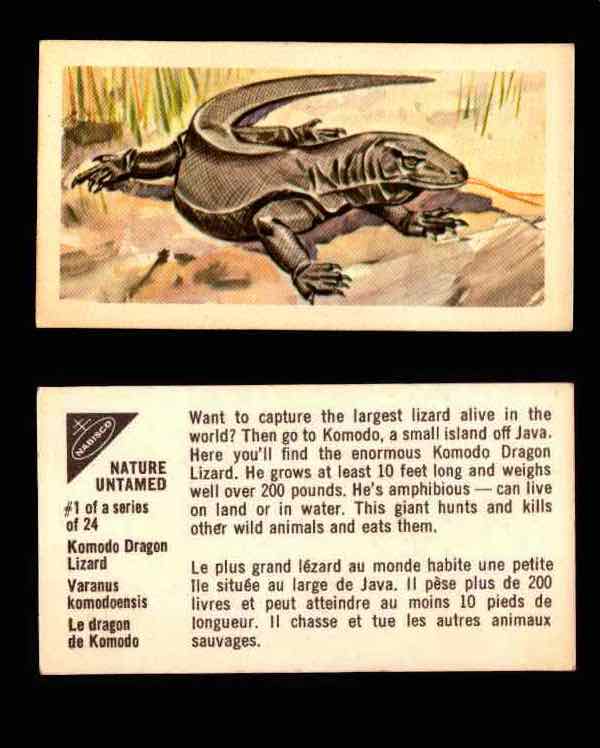 Nature Untamed Nabisco Vintage Trading Cards You Pick Singles #1-24 #1 Komodo Dragon Lizard  - TvMovieCards.com