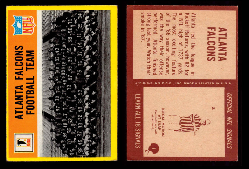 1967 Philadelphia Football Trading Card You Pick Singles #1-#198 VG/EX #1 Falcons Team  - TvMovieCards.com