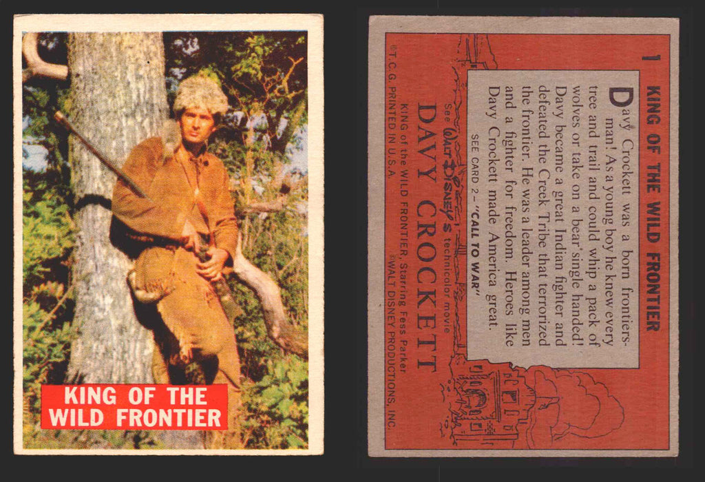 Davy Crockett Series 1 1956 Walt Disney Topps Vintage Trading Cards You Pick Sin 1   King of the Wild Frontier  - TvMovieCards.com