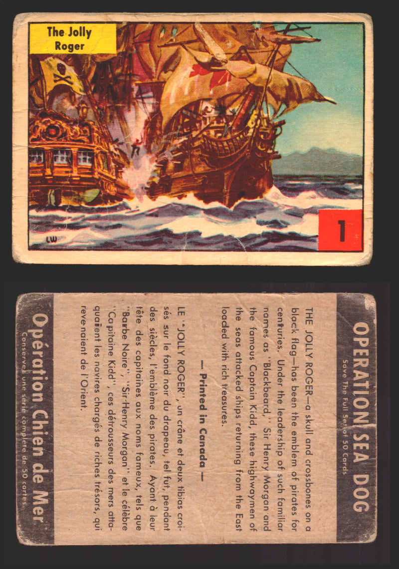 1954 Parkhurst Operation Sea Dogs You Pick Single Trading Cards #1-50 V339-9 1 The Jolly Roger  - TvMovieCards.com