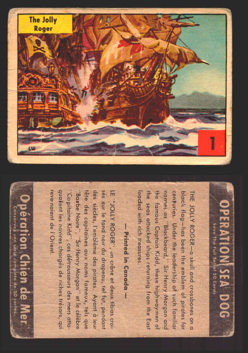 1954 Parkhurst Operation Sea Dogs You Pick Single Trading Cards #1-50 V339-9 1 The Jolly Roger  - TvMovieCards.com