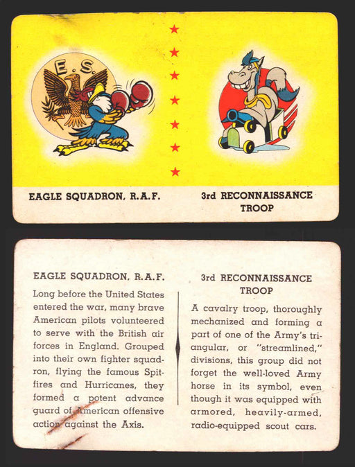 1943 Air Squadron Insignias You Pick Single Trading Cards #1-9 Leaf / Card-O Eagle Squadron R.A.F.	 /   3rd Reconnaissance Troop  - TvMovieCards.com