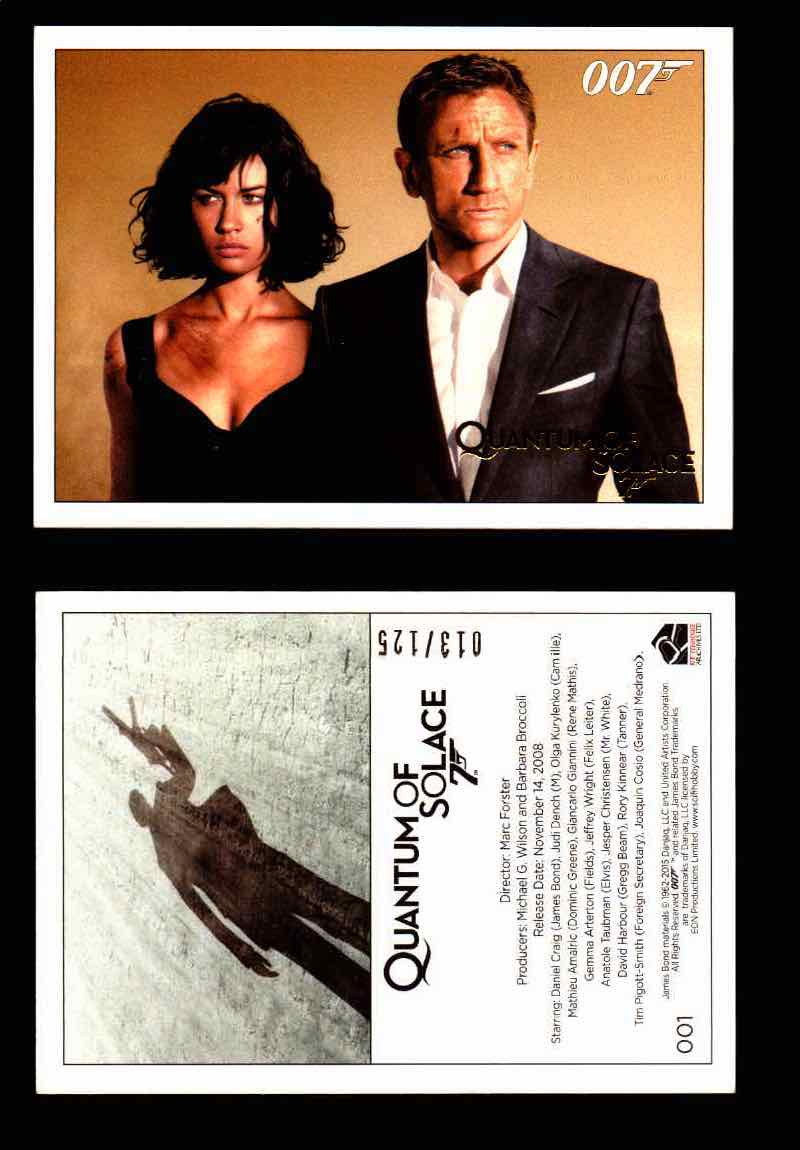 James Bond Archives Quantum of Solace Gold Parallel You Pick Single Cards #1-90 #1  - TvMovieCards.com