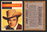 1958 TV Westerns Topps Vintage Trading Cards You Pick Singles #1-71 1   James Arness as Matt Dillon  - TvMovieCards.com