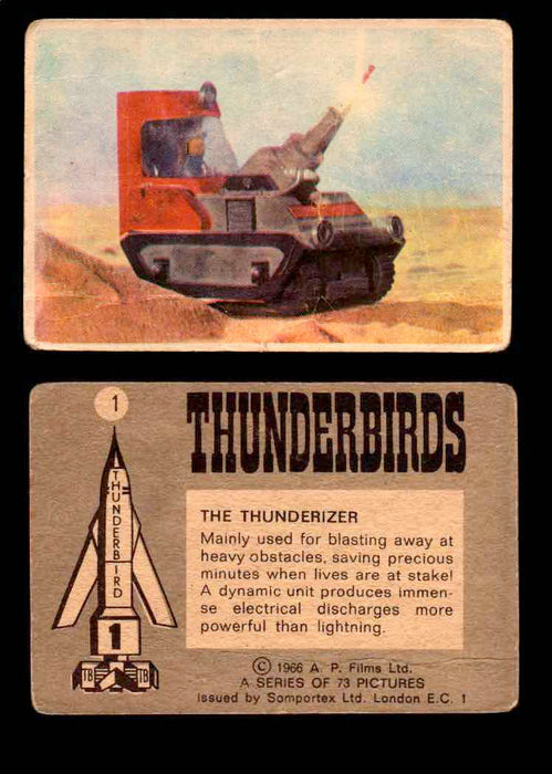 Thunderbirds Vintage Trading Card Singles #1-72 Somportex 1966 #1  - TvMovieCards.com