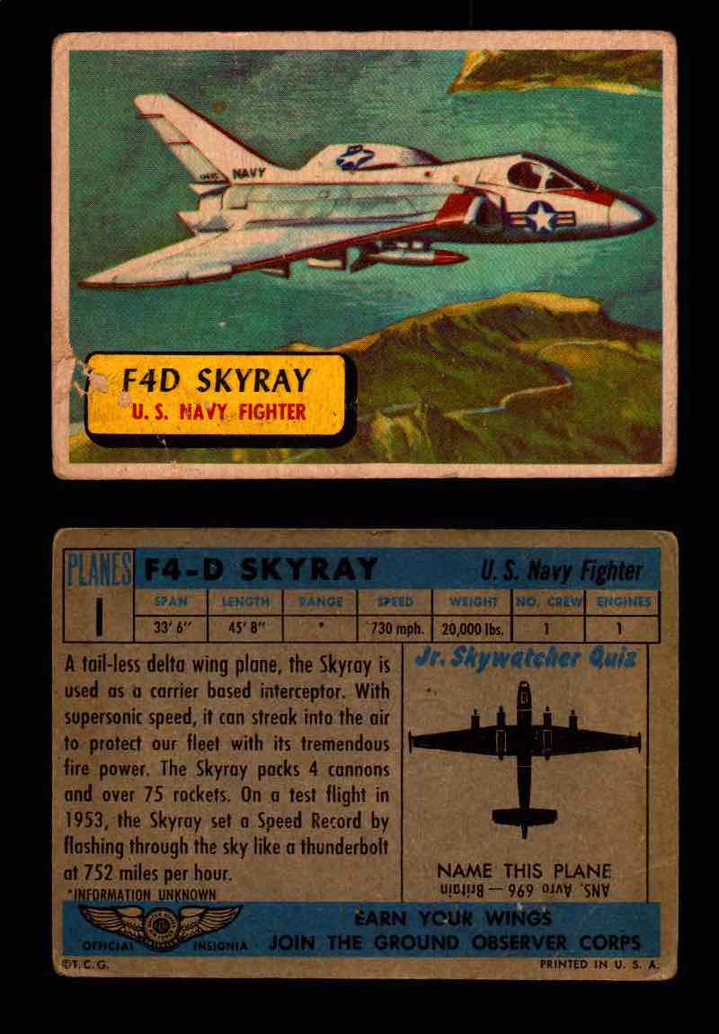 1957 Planes Series I Topps Vintage Card You Pick Singles #1-60 #1  - TvMovieCards.com