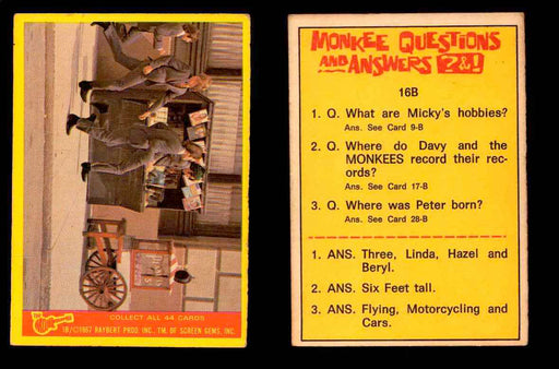 The Monkees Series B TV Show 1967 Vintage Trading Cards You Pick Singles #1B-44B #1  - TvMovieCards.com