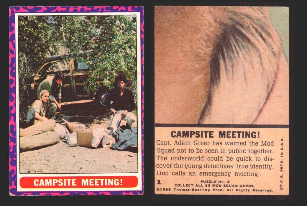 1969 The Mod Squad Vintage Trading Cards You Pick Singles #1-#55 Topps 1   Campsite Meeting!  - TvMovieCards.com