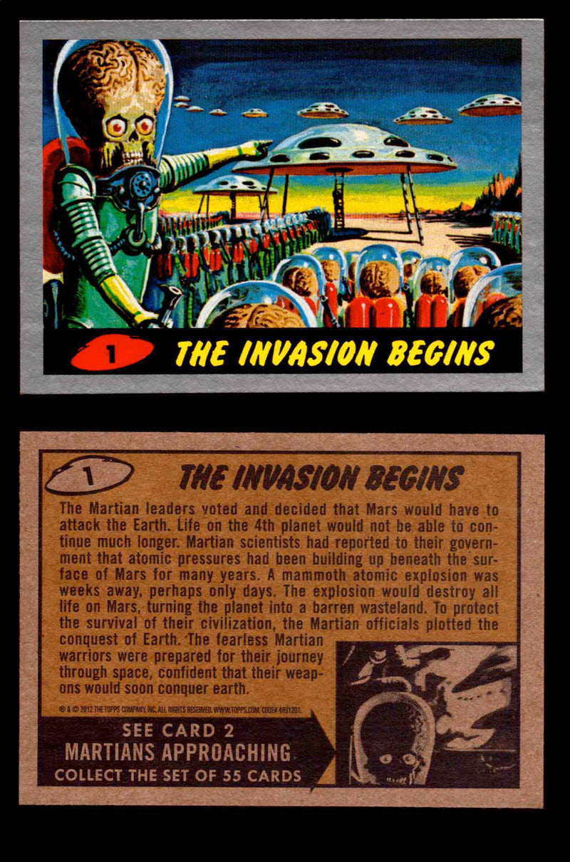2012 Mars Attacks Silver Parallel You Pick Single Trading Card #1-55 Topps #1  - TvMovieCards.com