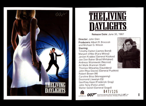 James Bond Archives The Living Daylights Gold Parallel Card You Pick Single 1-55 #1  - TvMovieCards.com
