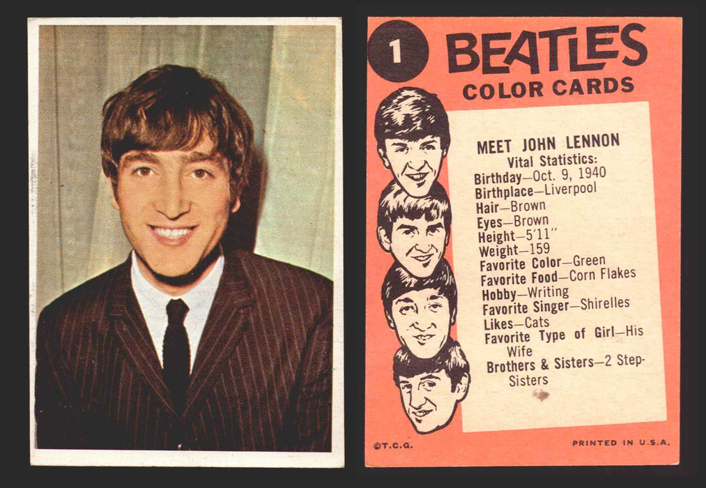 Beatles Color Topps 1964 Vintage Trading Cards You Pick Singles #1-#64 #	1  - TvMovieCards.com