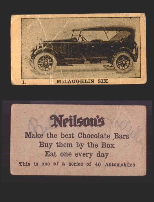1920s Neilson's Chocolate Automobile Vintage Trading Cards U Pick Singles #1-40 #1 McLaughlin Six  - TvMovieCards.com