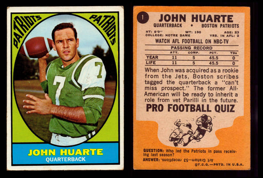 1967 Topps Football Trading Card You Pick Singles #1-#132 VG #1 John Huarte  - TvMovieCards.com