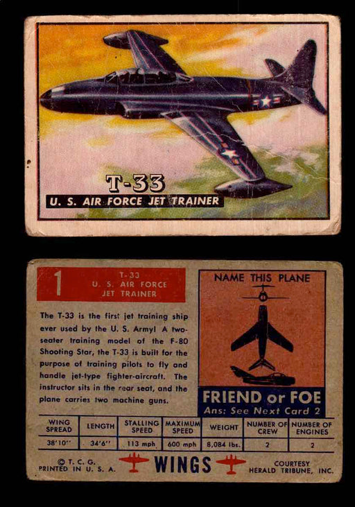 1952 Wings Topps TCG Vintage Trading Cards You Pick Singles #1-100 #1  - TvMovieCards.com