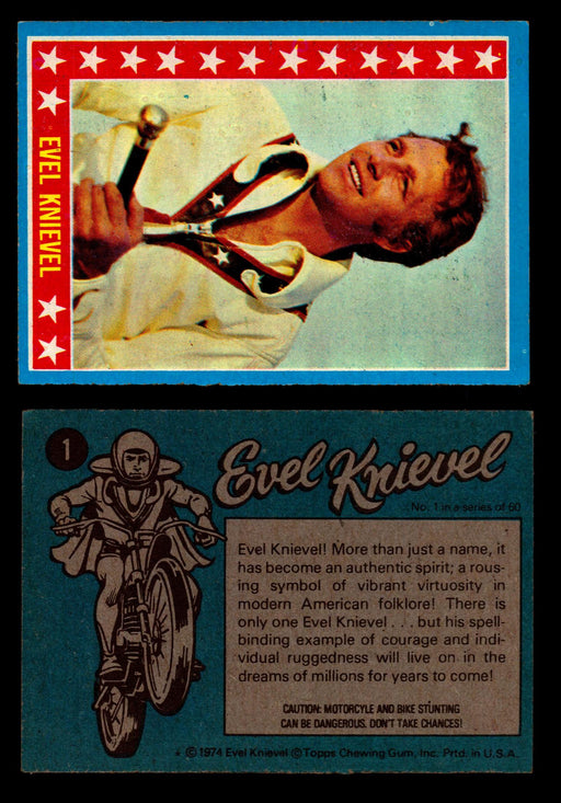 Evel Knievel Topps 1974 Vintage Trading Cards You Pick Singles #1-60 #1  - TvMovieCards.com